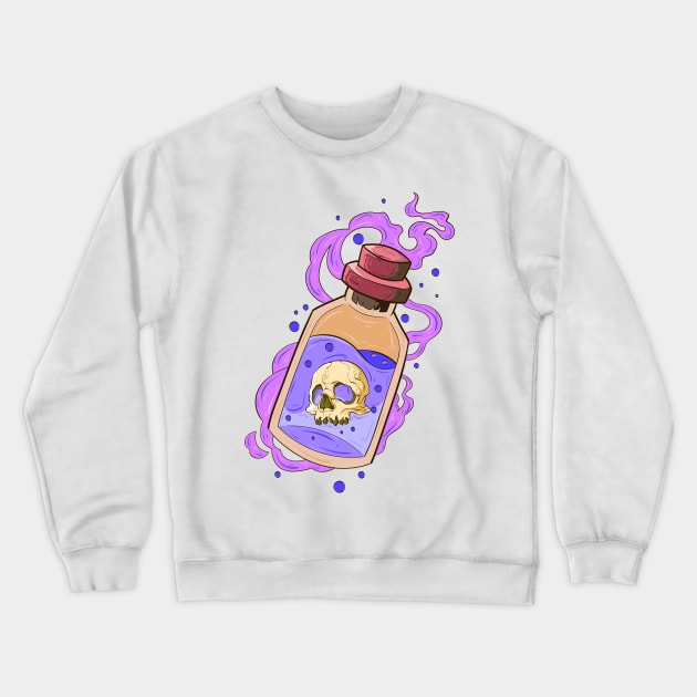 Japanese Skeleton venom bottle 32 - Vector art illustration Crewneck Sweatshirt by Yabisan_art